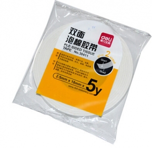 得力 30411 泡沫膠帶 18mm×5y